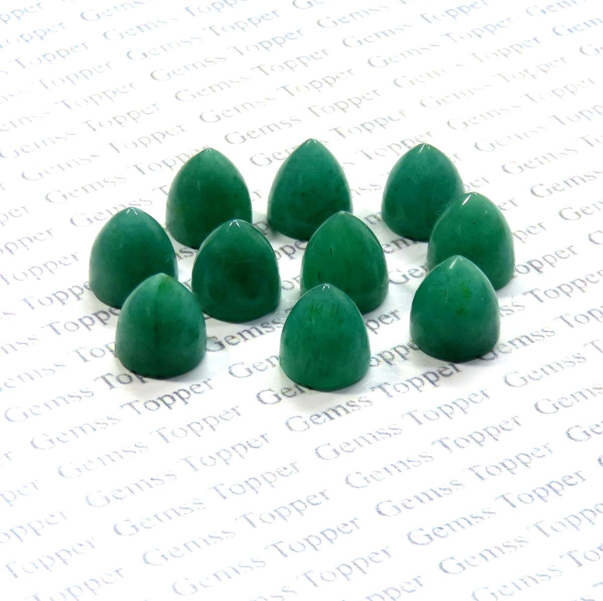 Emerald 10x10 mm Bullet Cabochon